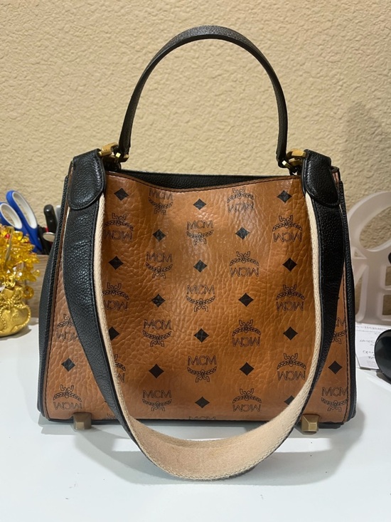 MCM Handbags - MCM COGNAC VISETOS TWO WAY BAG